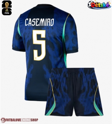 Brazílie Casemiro #5 Venkovní dres komplet pro Děti MS 2026 Krátkým Rukávem (+ Krátké kalhoty)